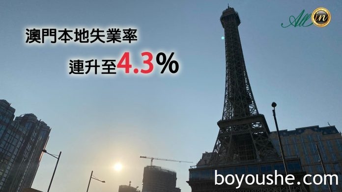 澳门居民失业率升至4.3% 近万三人丢饭碗揾新工博彩业占多