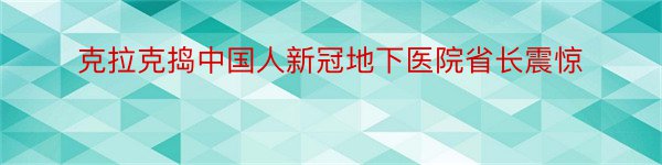 克拉克捣中国人新冠地下医院省长震惊