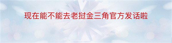 现在能不能去老挝金三角官方发话啦