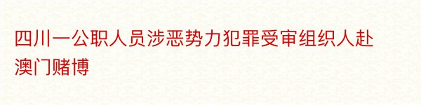 四川一公职人员涉恶势力犯罪受审组织人赴澳门赌博