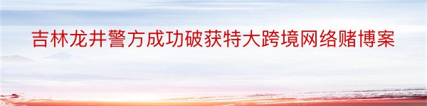 吉林龙井警方成功破获特大跨境网络赌博案