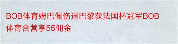 BOB体育姆巴佩伤退巴黎获法国杯冠军BOB体育合营享55佣金