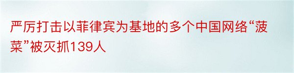 严厉打击以菲律宾为基地的多个中国网络“菠菜”被灭抓139人