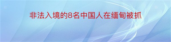 非法入境的8名中国人在缅甸被抓