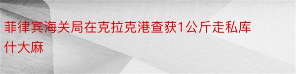 菲律宾海关局在克拉克港查获1公斤走私库什大麻