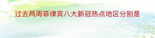 过去两周菲律宾八大新冠热点地区分别是