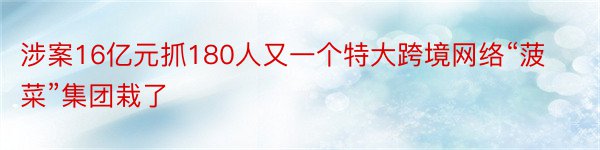 涉案16亿元抓180人又一个特大跨境网络“菠菜”集团栽了