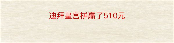 迪拜皇宫拼赢了510元